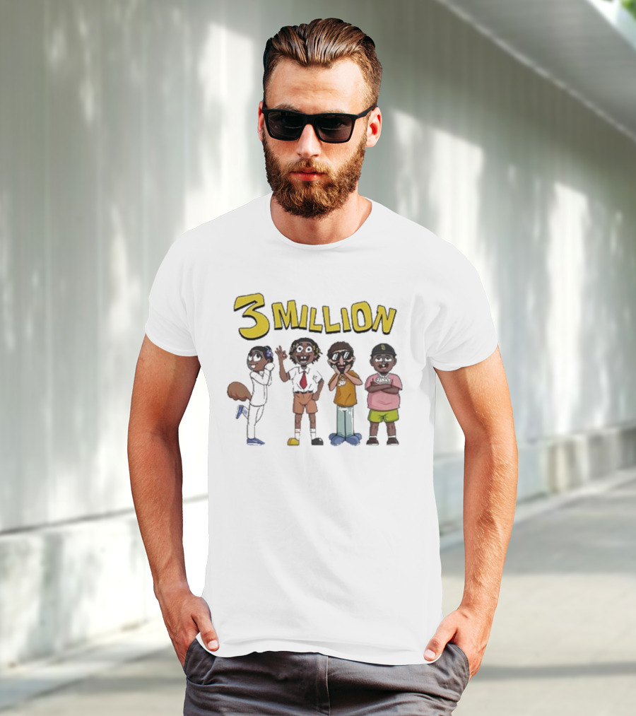 Daydrian Harding 3 Million Subscribers Celebration With Cartoon Characters T-Shirt