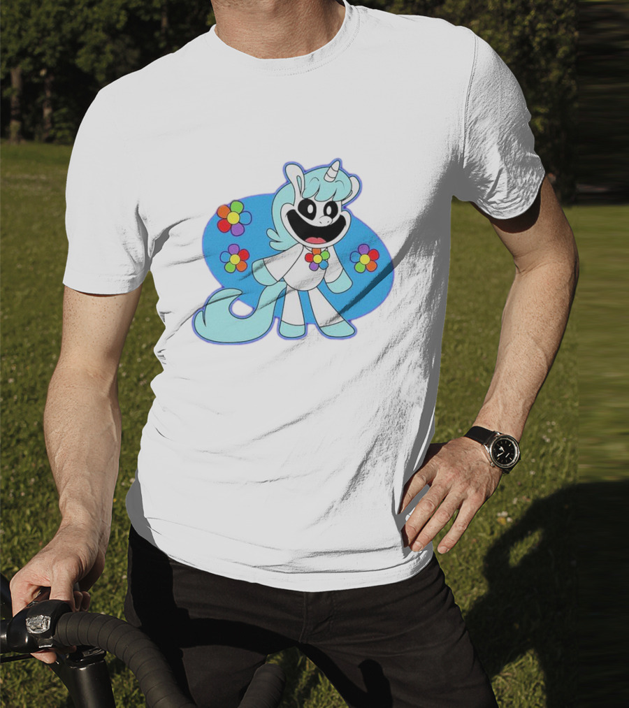 Unicorn Craftycorn Critters With Colorful Flowers And Smiling Face T-Shirt