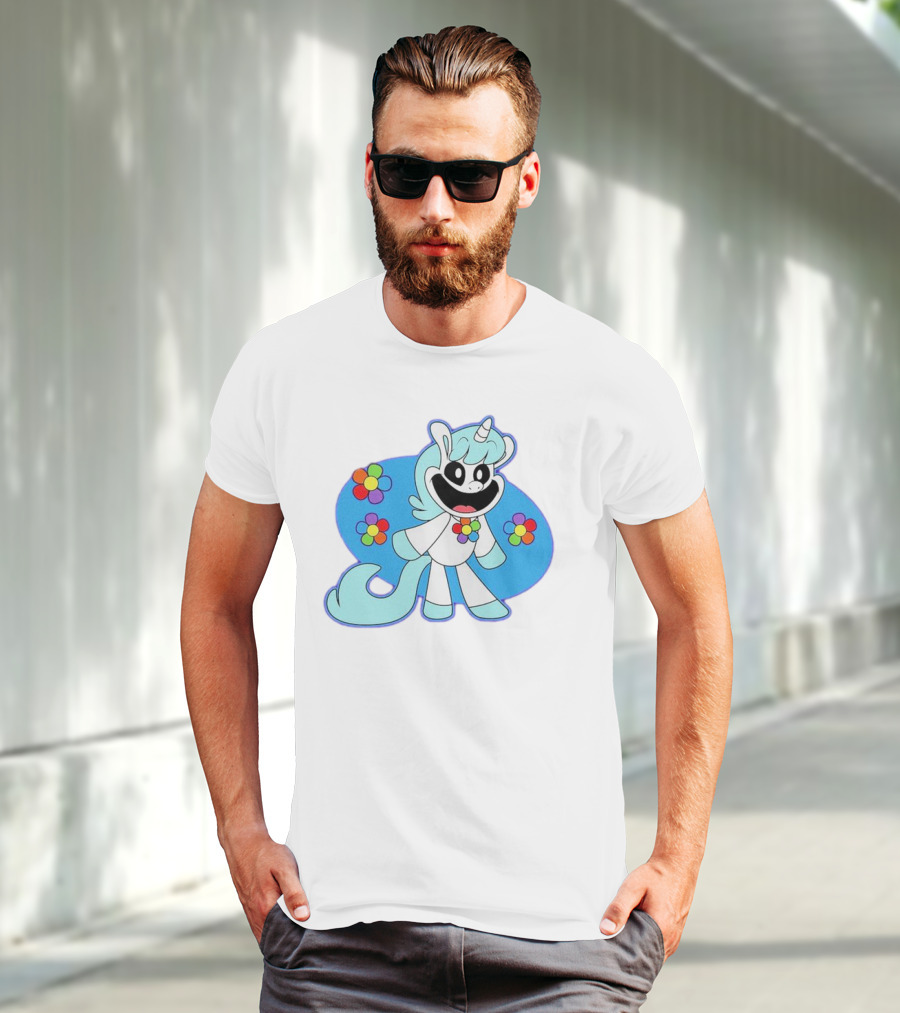 Unicorn Craftycorn Critters With Colorful Flowers And Smiling Face T-Shirt
