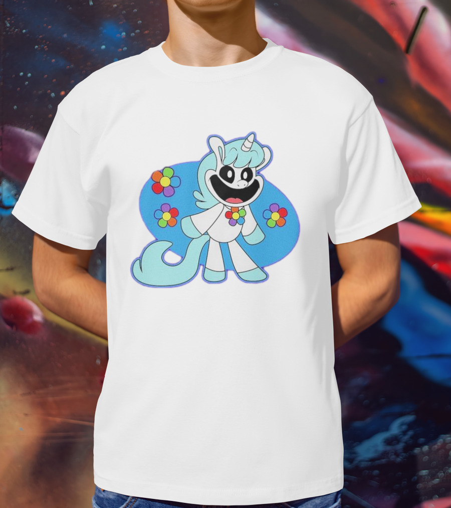 Unicorn Craftycorn Critters With Colorful Flowers And Smiling Face T-Shirt