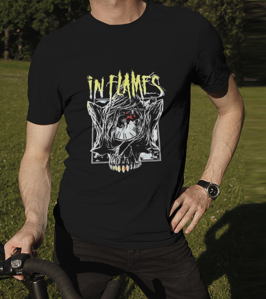 In Flames Skull Clock Graphic Another Lie Another Excuse T-Shirt