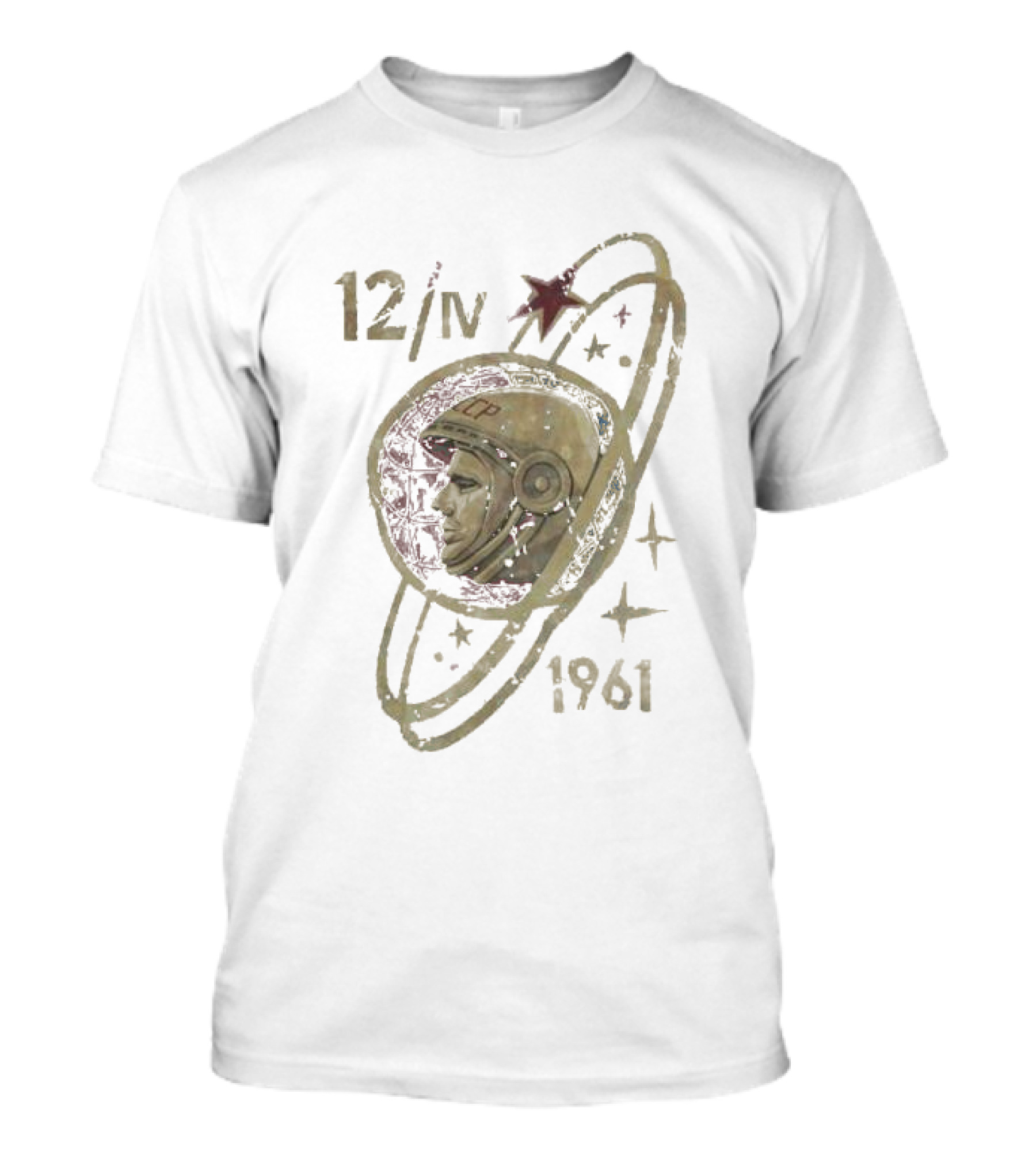 Yuri Gagarin Soviet Space 12 IV 1961 CCCP Cosmonaut Orbit Stars T-Shirt