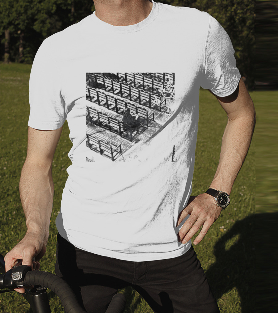 Zarathustra Denisa-St Bernadette Church Pew Monochrome T-Shirt