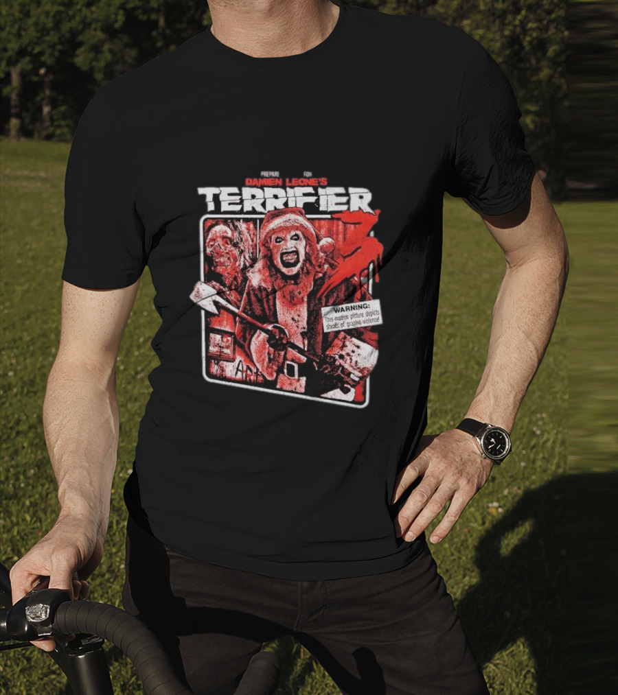Prepare For Damien Leone's Terrifier 3 Warning Graphic Violence T-Shirt