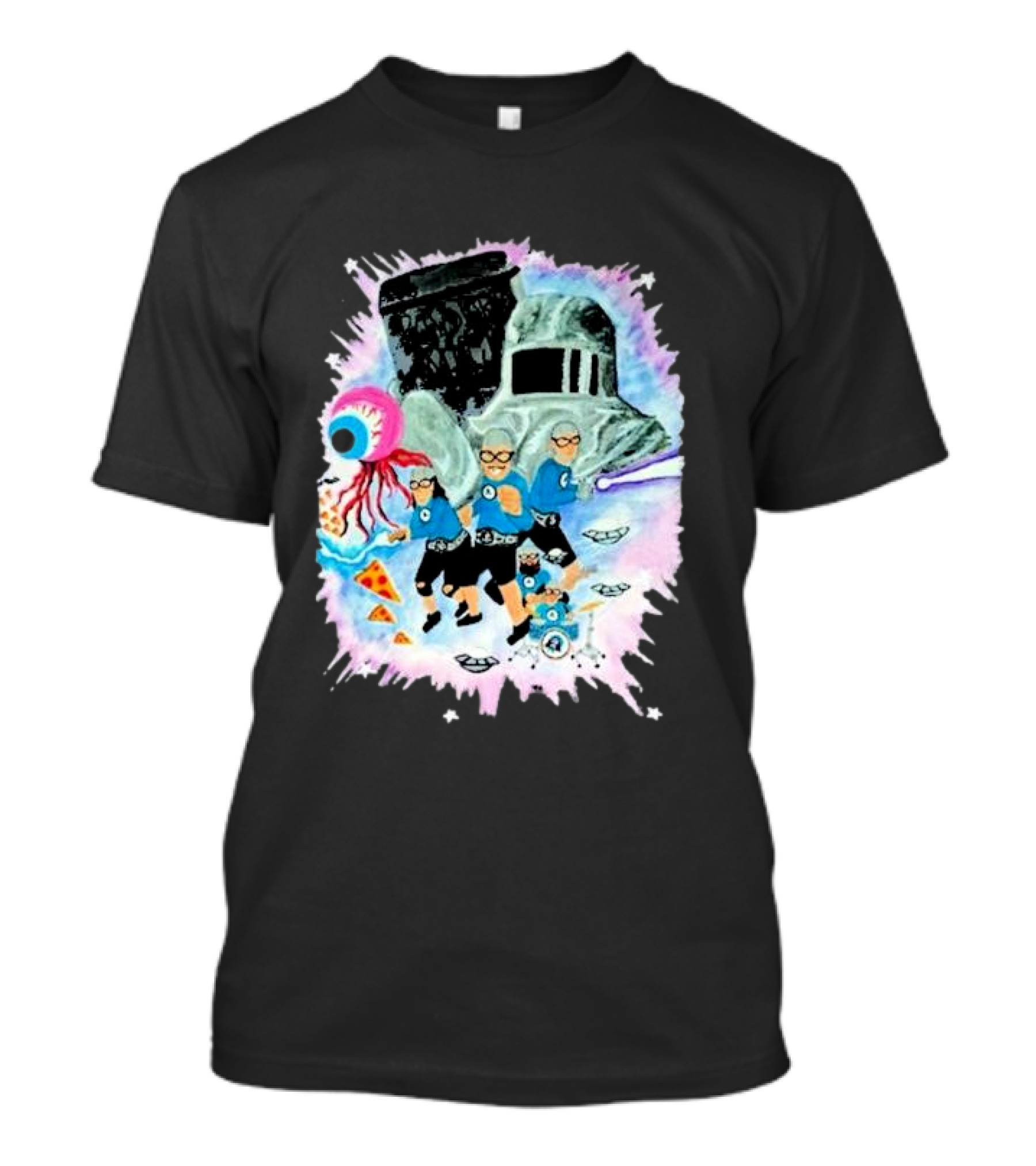 Sanguisugabogg Free Luigi Powdered Milk Pizza Eyeball Space Adventures With Aquabats Helmet And UFOs T-Shirt