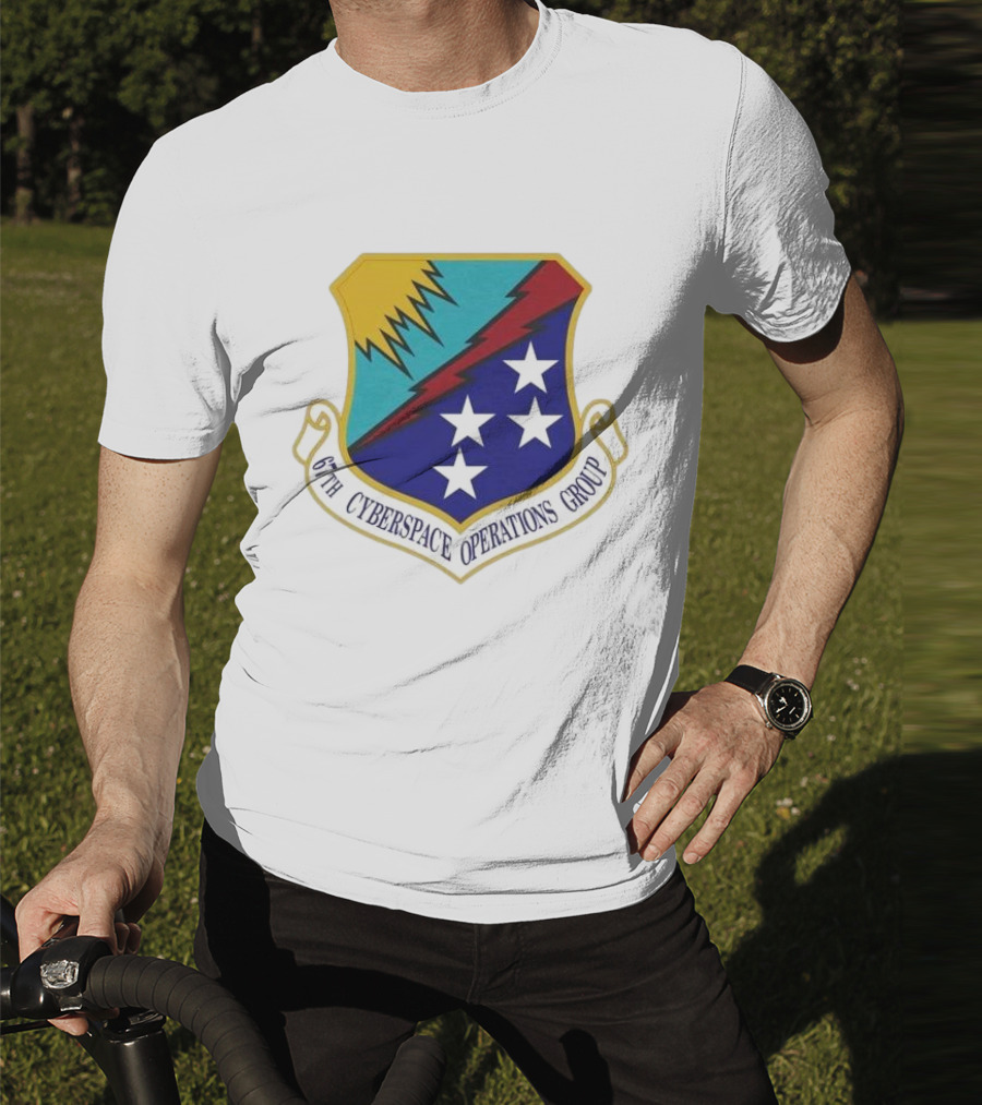 67th Cyberspace Operations Group Emblem With Stars And Lightning Bolt T-Shirt