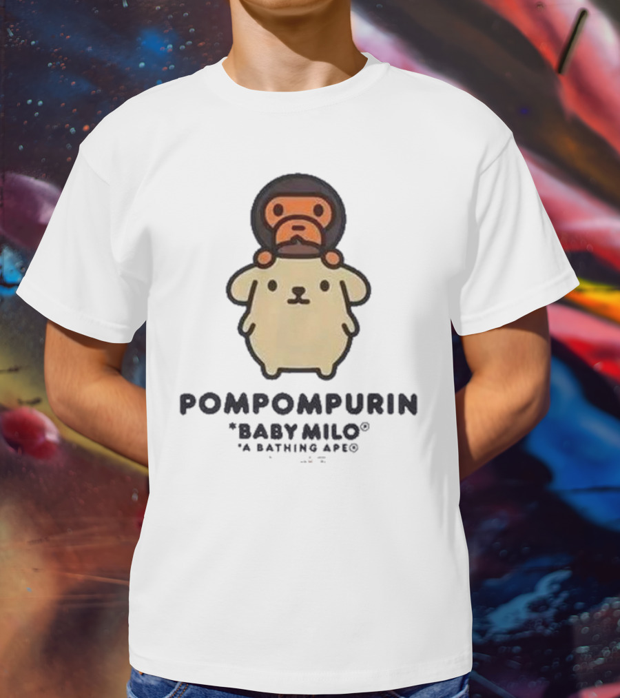 Pompompurin Baby Milo A Bathing Ape Collaboration Sanrio Ginza T-Shirt
