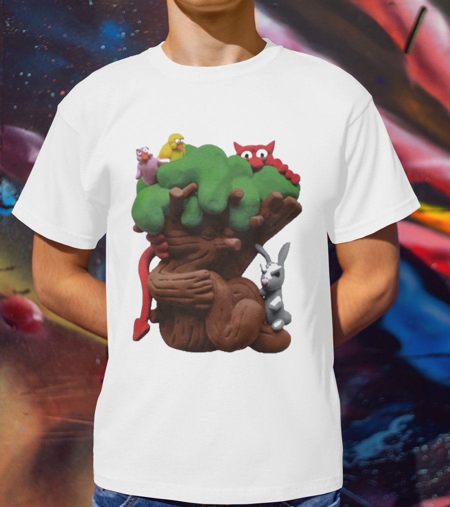 Spookywoods Tree With Animals And Cartoon Creatures T-Shirt