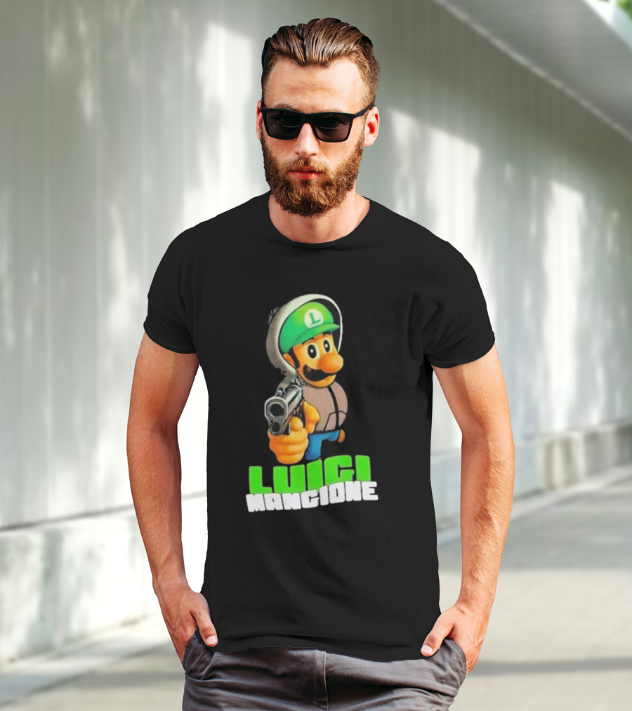 Luigi Mangione Luigi With Gun Iconic Image T-Shirt