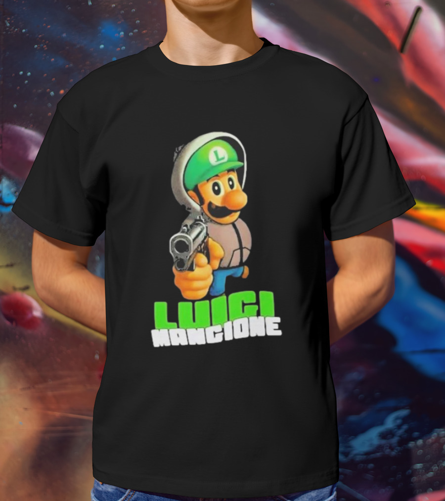 Luigi Mangione Luigi With Gun Iconic Image T-Shirt