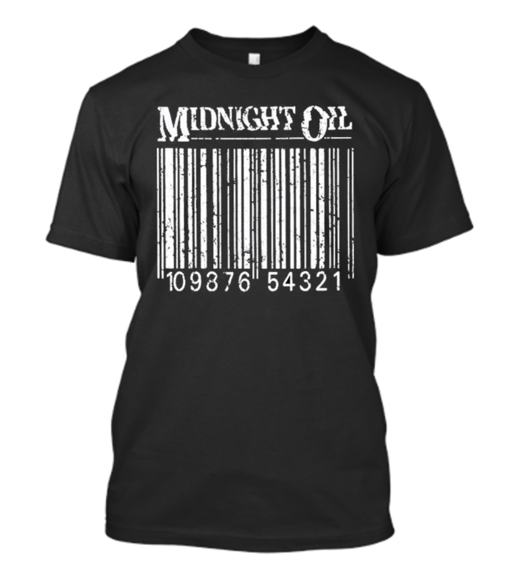 Midnight Oil Barcode 10987654321 Sporty Comfortable T-Shirt