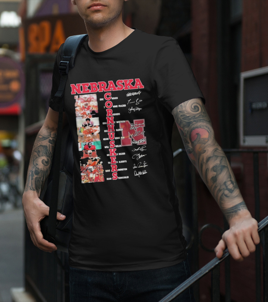 Nebraska Cornhuskers Football Legendary Player Signatures And Photos T-Shirt