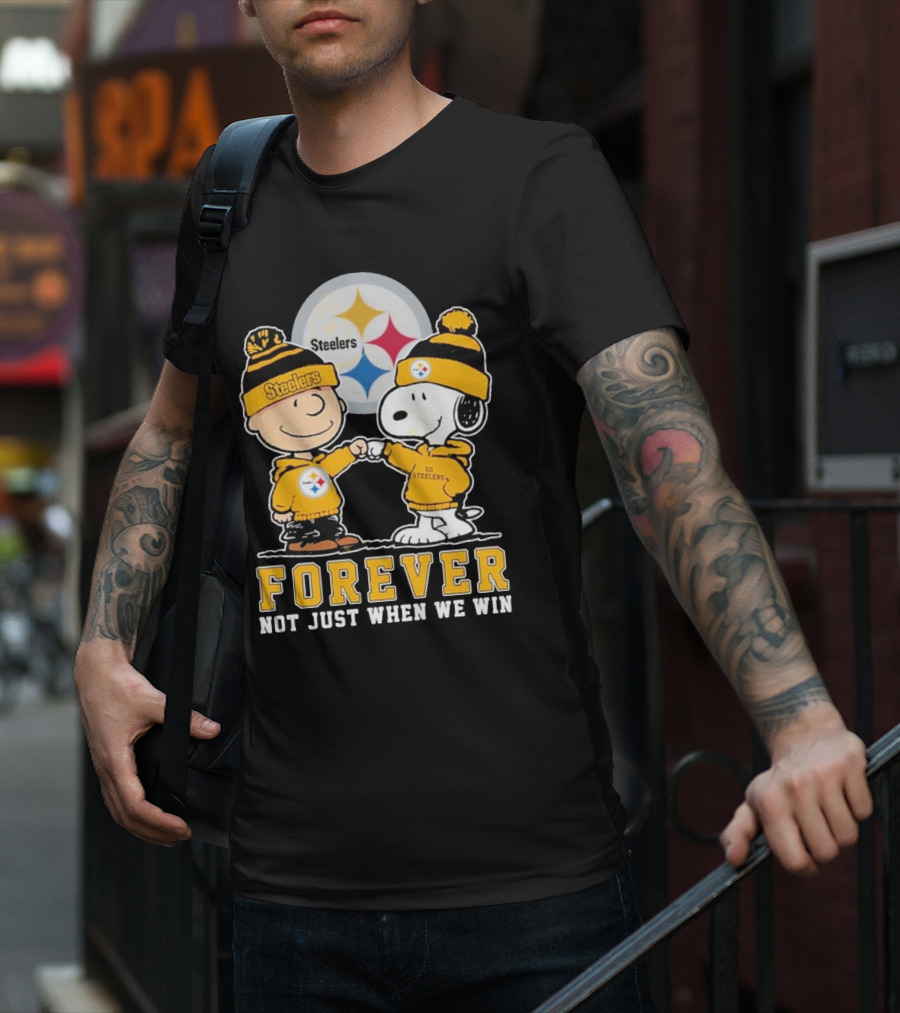 Pittsburgh Steelers Snoopy Forever Not Just When We Win Fan Fist Bump T-Shirt