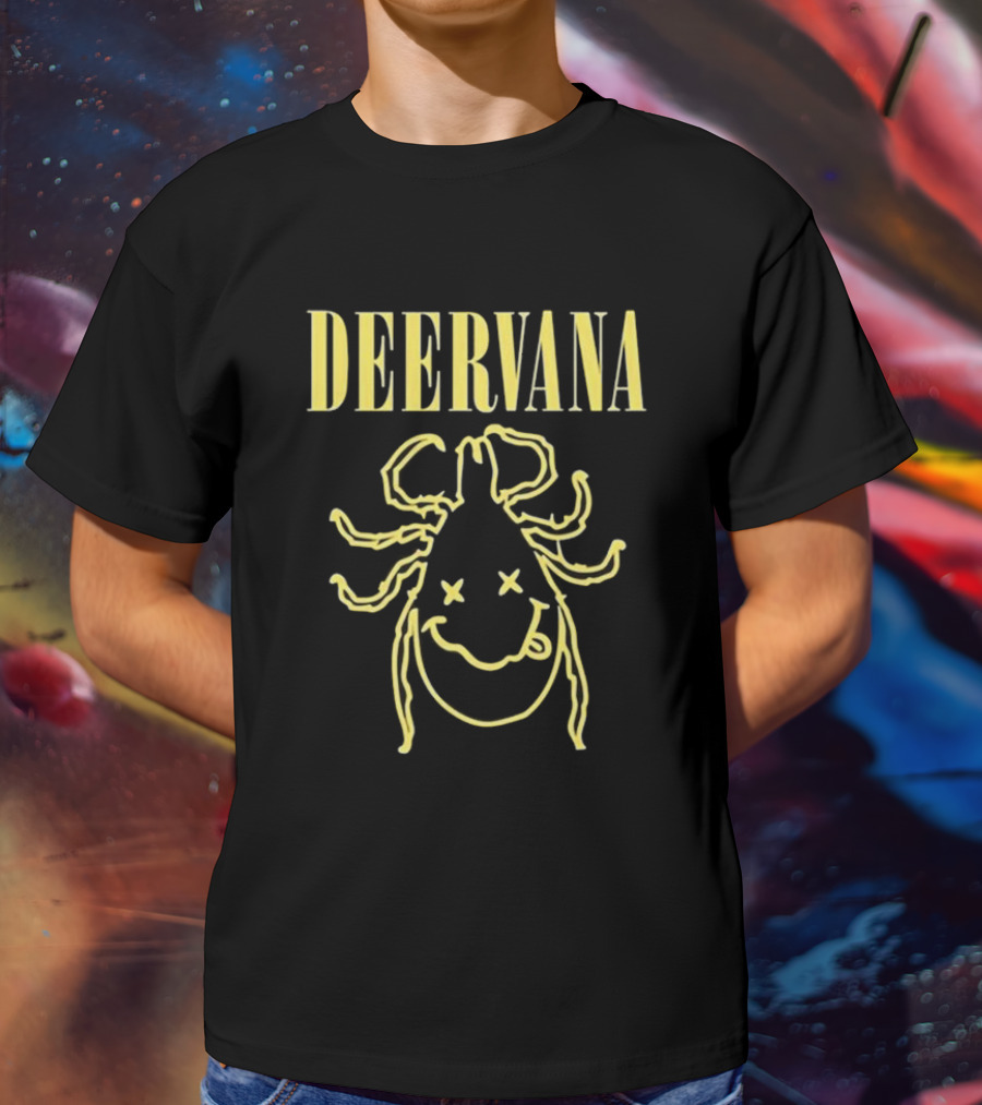 Deer Tick Deervana Nirvana Smile Face T-Shirt