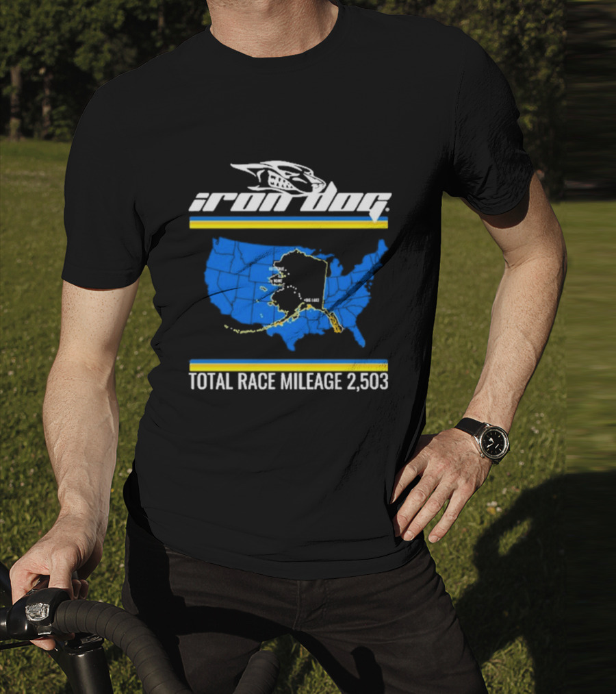 Iron Dog Total Race Mileage 2,503 How Tough Are You With Alaska Map T-Shirt