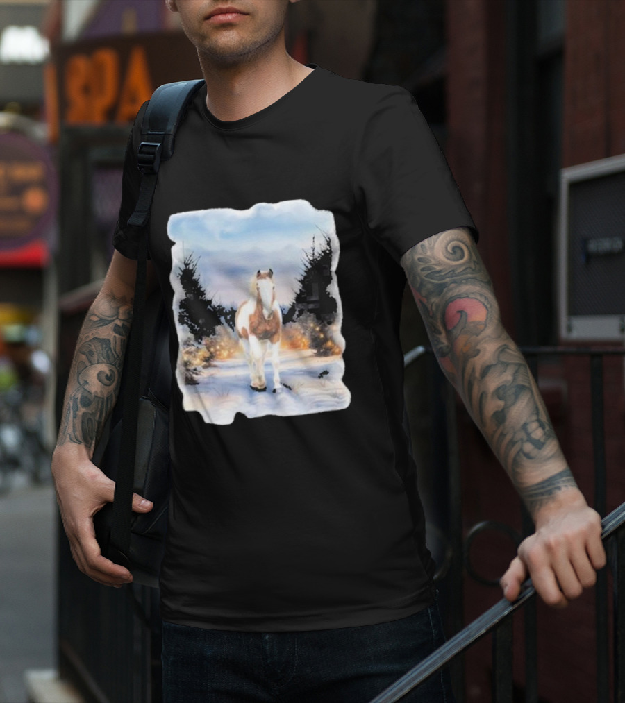 Katie Van Slyke Bo Ho Ho Horse In Winter Wonderland T-Shirt