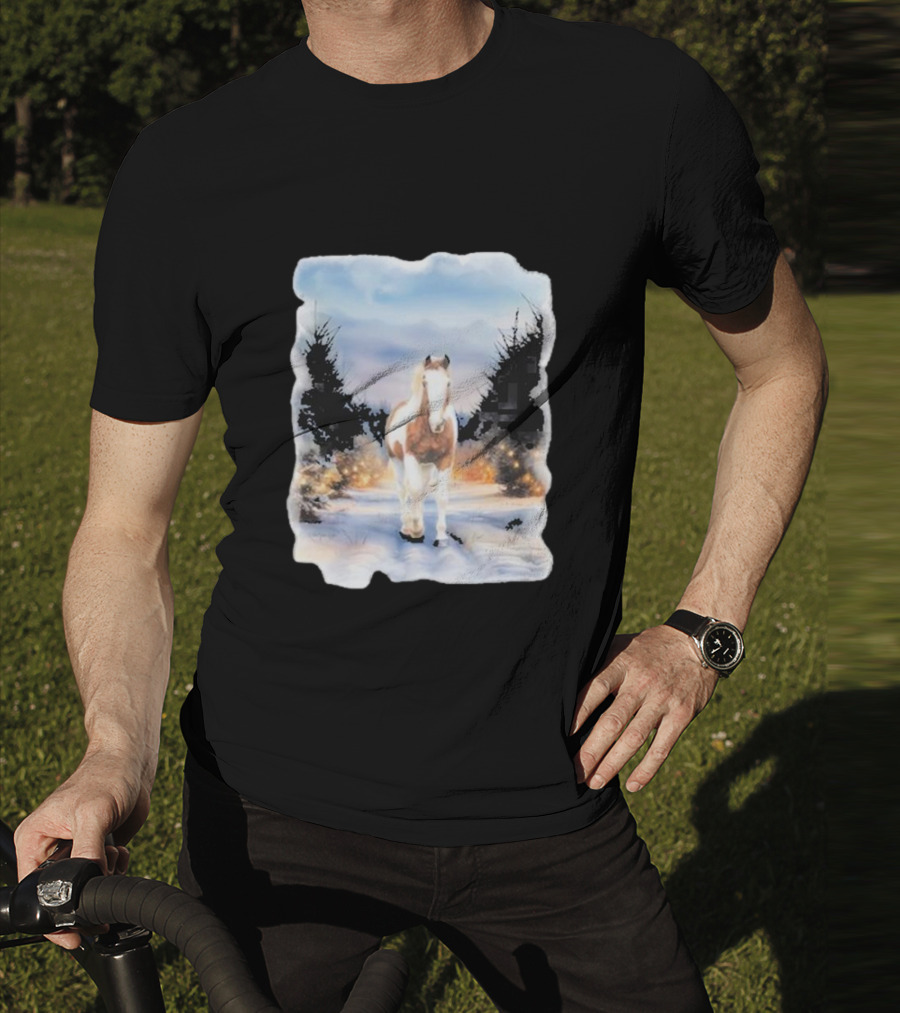 Katie Van Slyke Bo Ho Ho Horse In Winter Wonderland T-Shirt