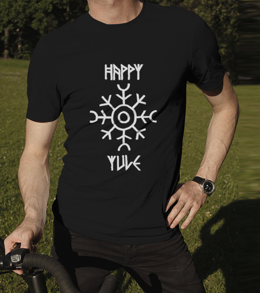 Happy Yule Matt Skiba Holiday Nordic Symbol Snowflake T-Shirt