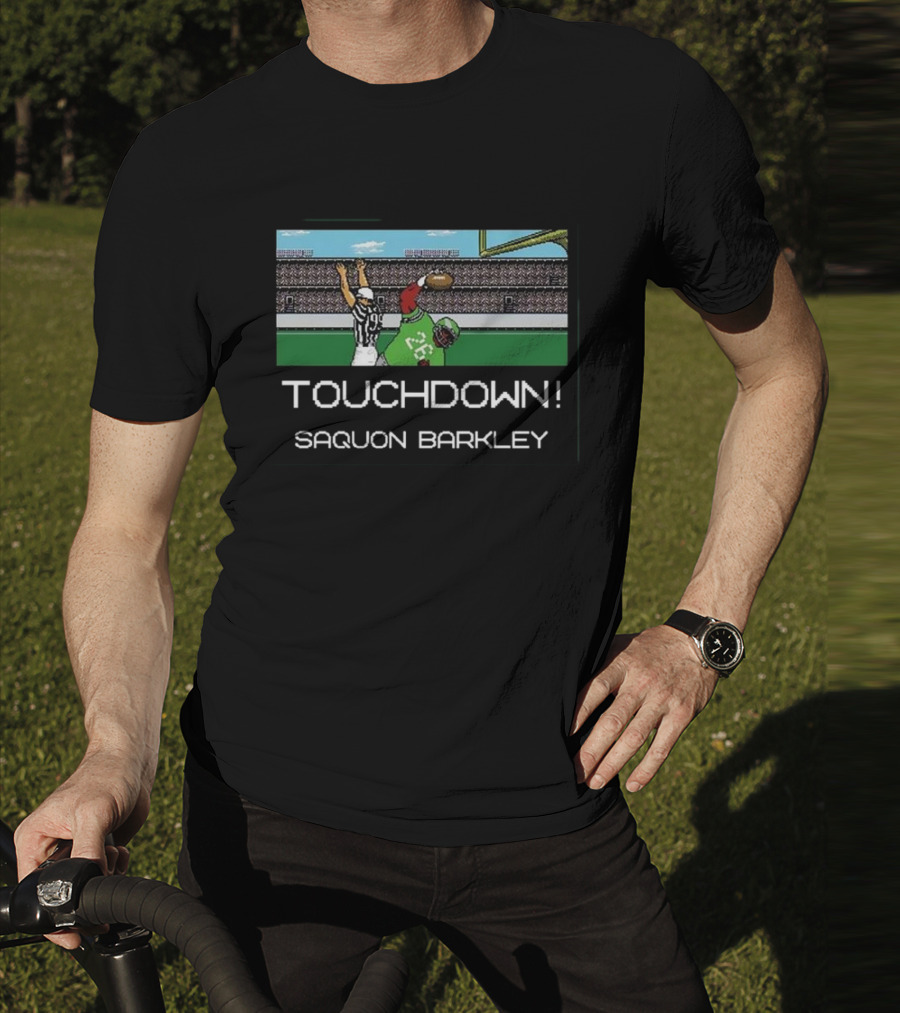 TOUCHDOWN Saquon Barkley Tecmo Catch T-Shirt