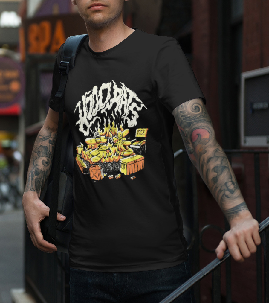 Hood Rats Burning Collection Campfire Skateboarding Thirtytwo T-Shirt
