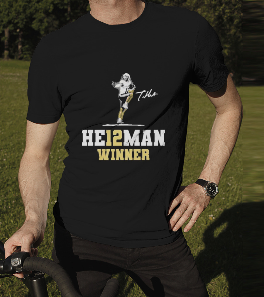 HE12MAN Winner Travis Hunter Signature Football T-Shirt
