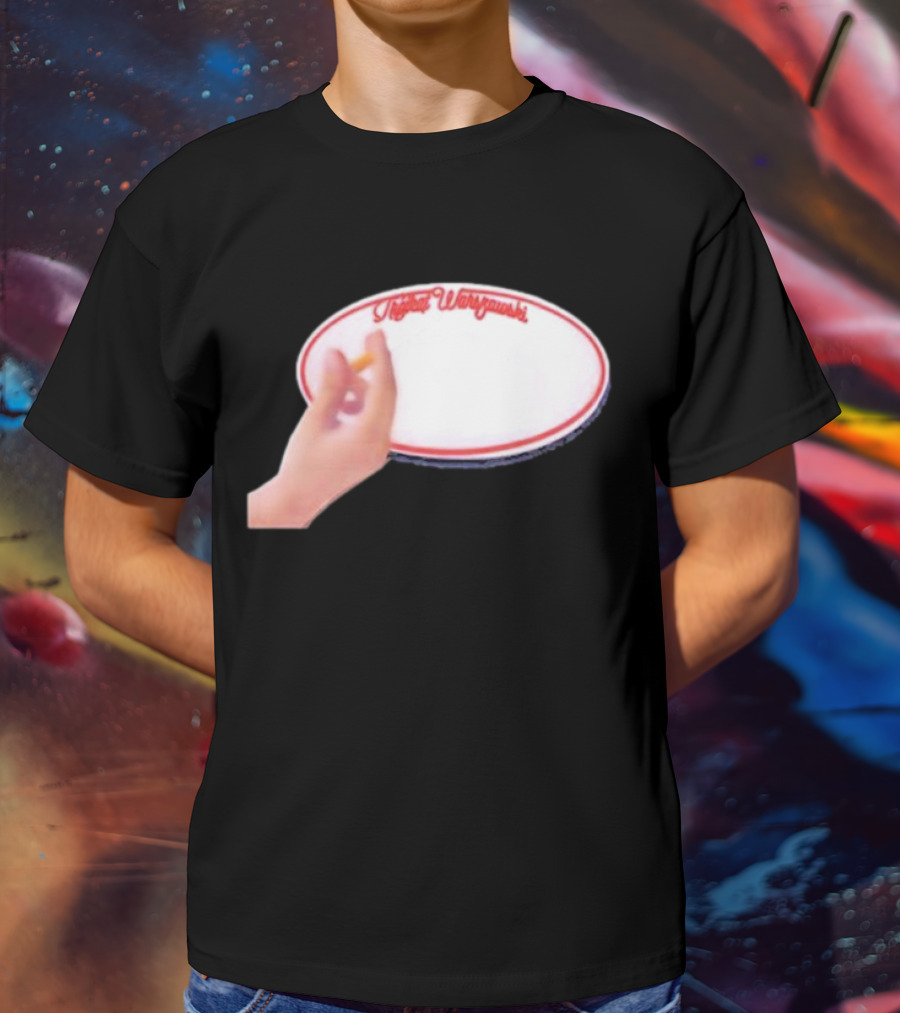 Trójkąt Warszawski White Plate With Hand And Cigarette T-Shirt