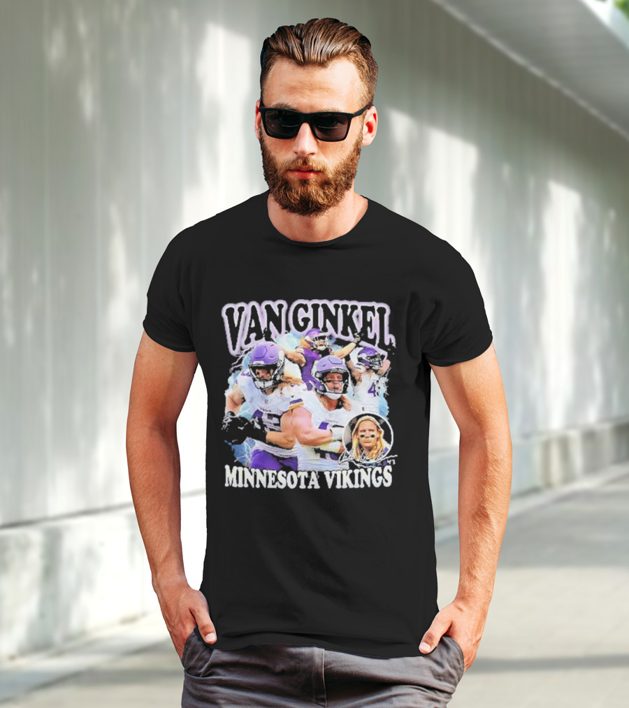 Van Ginkel Minnesota Vikings Football Action Montage T-Shirt