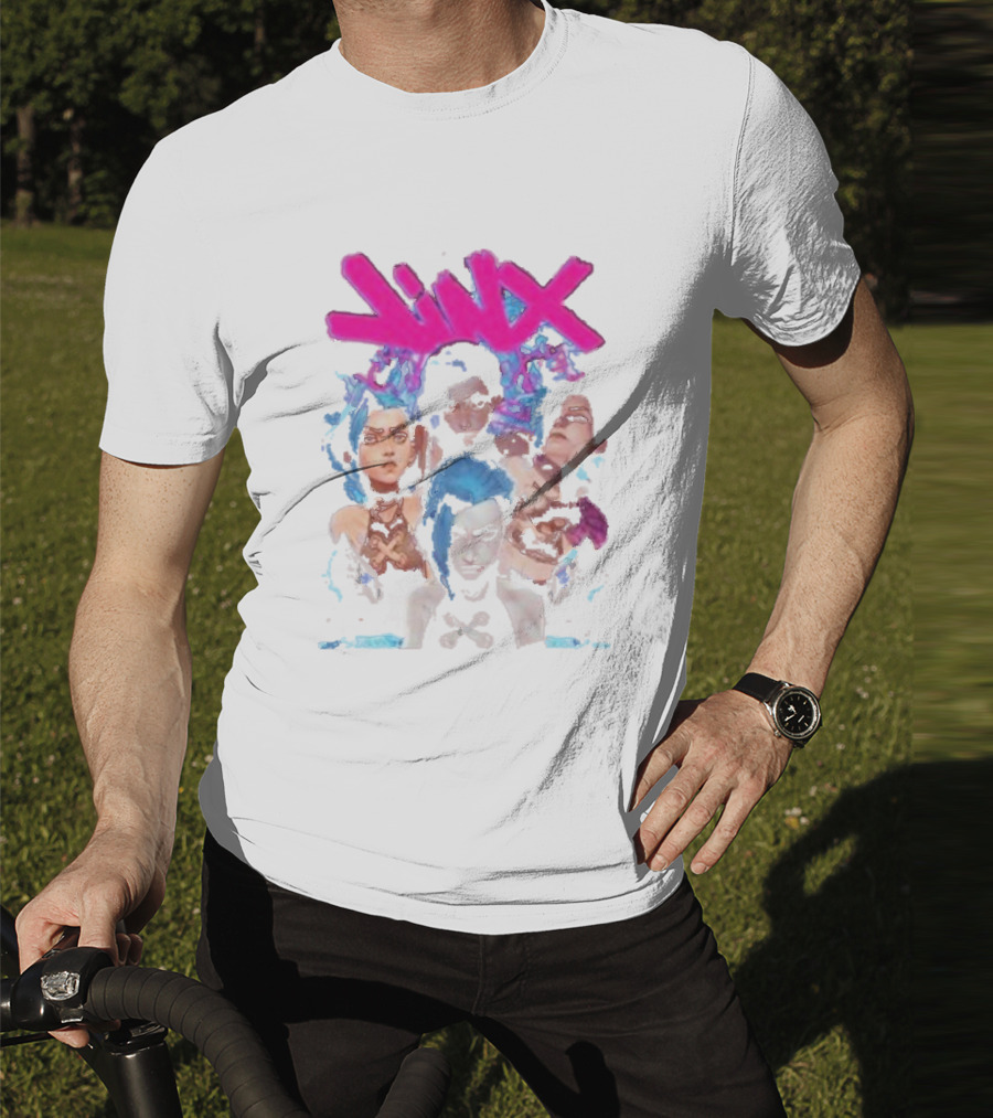 Jinx Arcane Vintage League Of Legends Character Montage T-Shirt