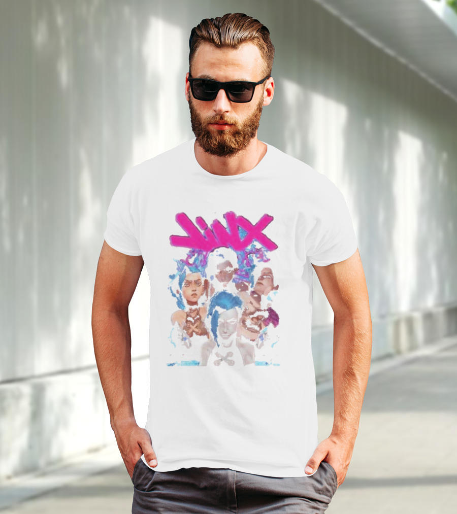 Jinx Arcane Vintage League Of Legends Character Montage T-Shirt