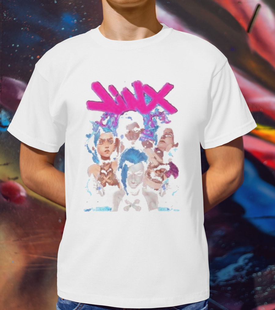 Jinx Arcane Vintage League Of Legends Character Montage T-Shirt
