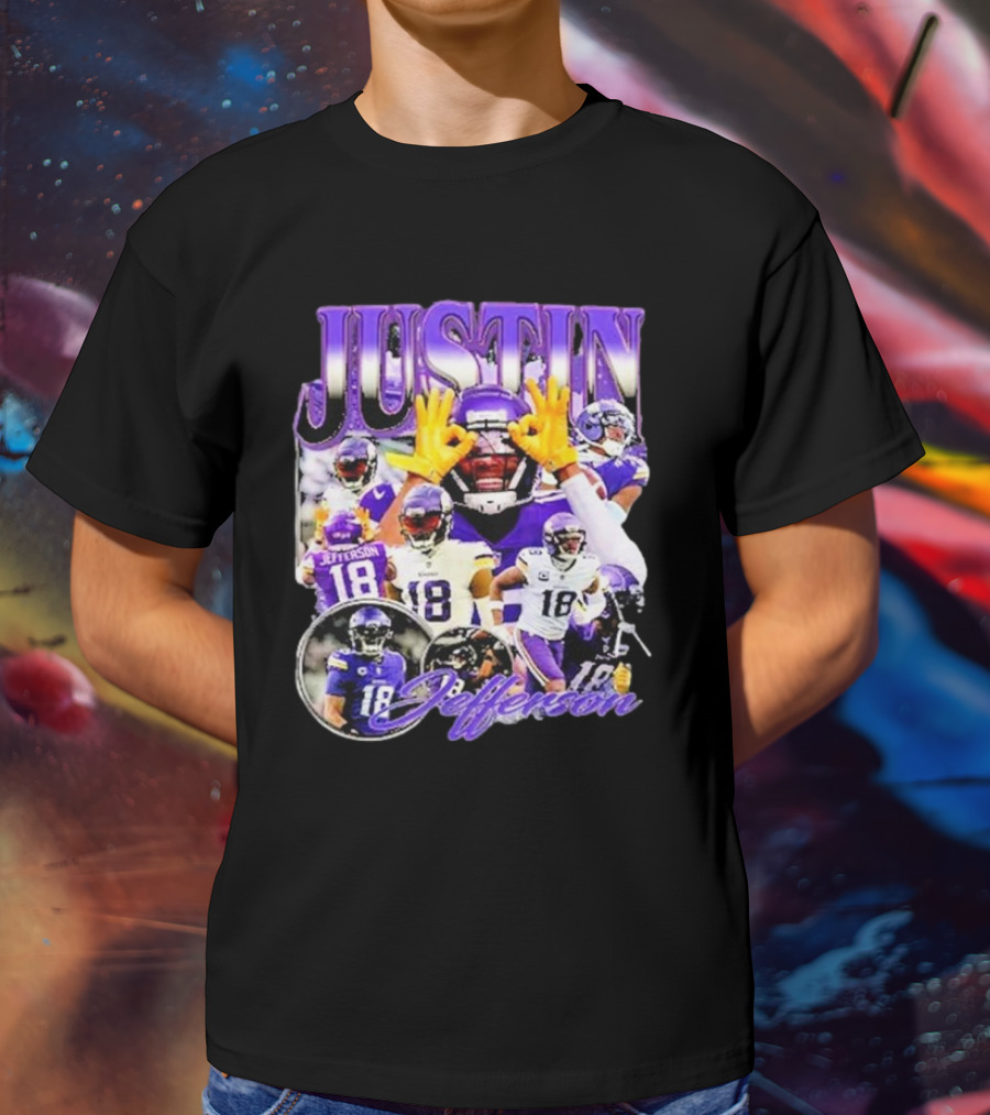 Justin Jefferson Wide Receiver 18 Minnesota Vikings Football Player T-Shirt
