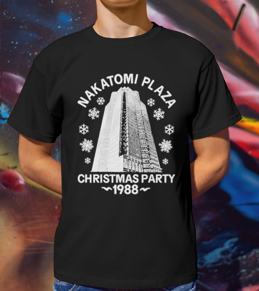 Nakatomi Plaza 1988 Christmas Party With Snowflakes T-Shirt