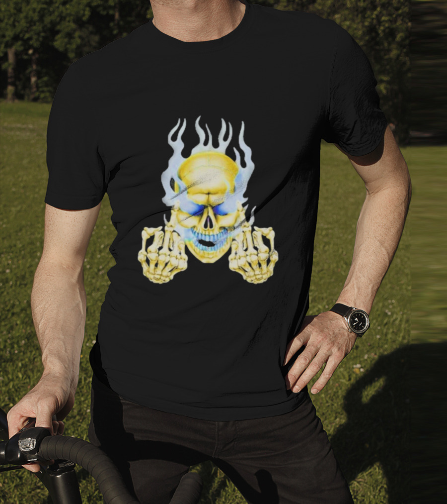 Skull Babbitt Revived Flaming Skeletal Embrace T-Shirt