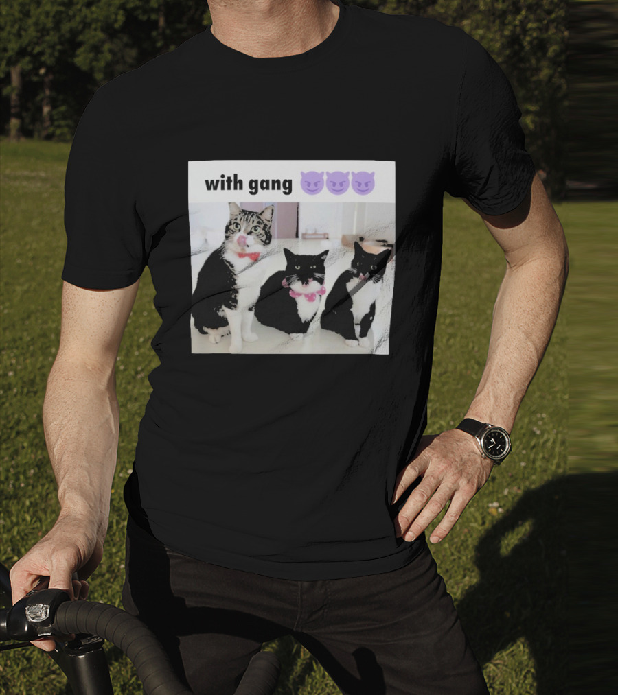 Unicouniuni3 With Gang Cat Devil Emoji Trio T-Shirt