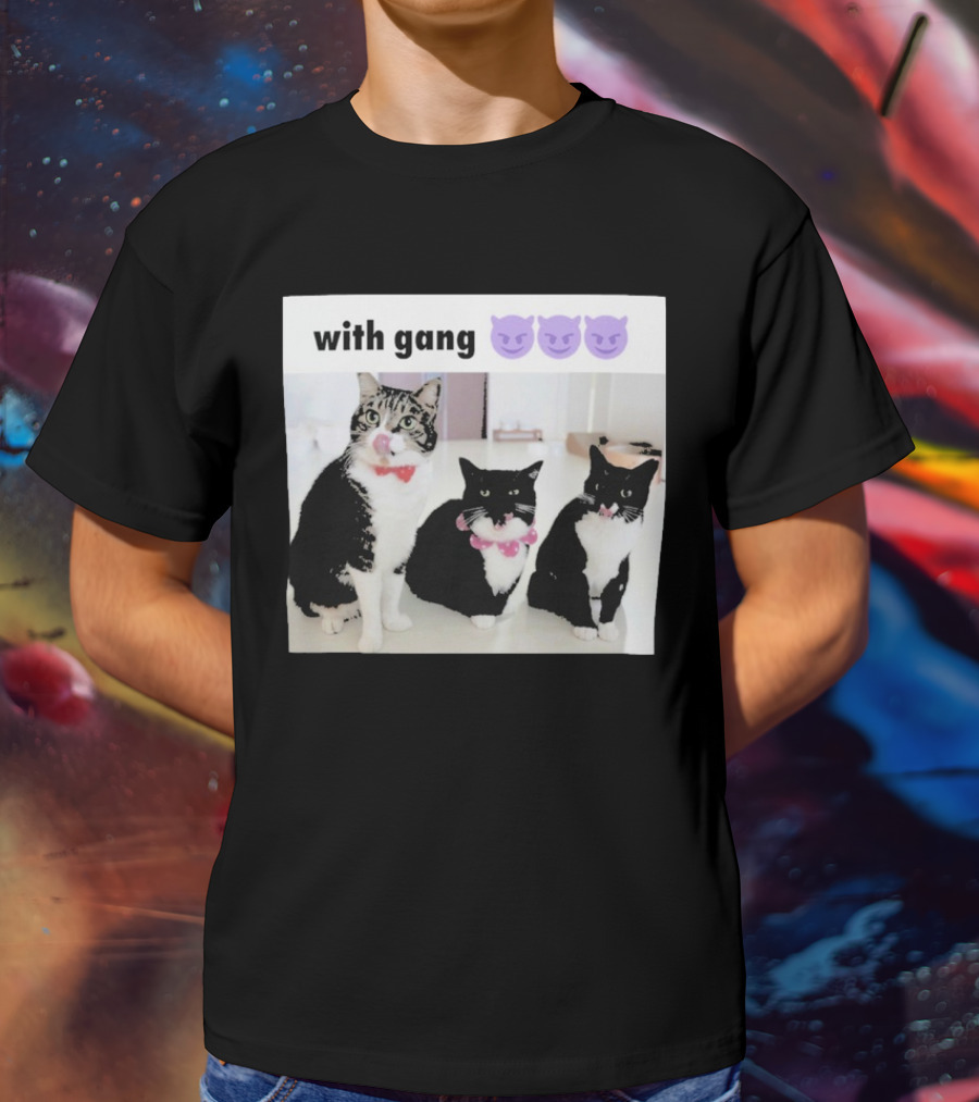 Unicouniuni3 With Gang Cat Devil Emoji Trio T-Shirt