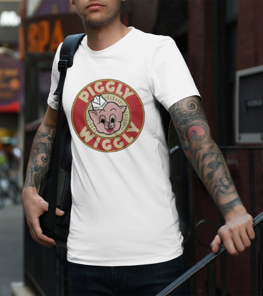 Piggly Wiggly Vintage Retro Logo Iconic Pig Image T-Shirt