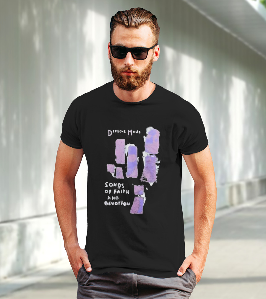 Depeche Mode Songs Of Faith And Devotion Abstract Violet Hand T-Shirt