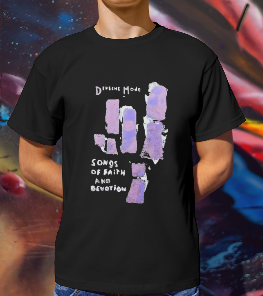 Depeche Mode Songs Of Faith And Devotion Abstract Violet Hand T-Shirt