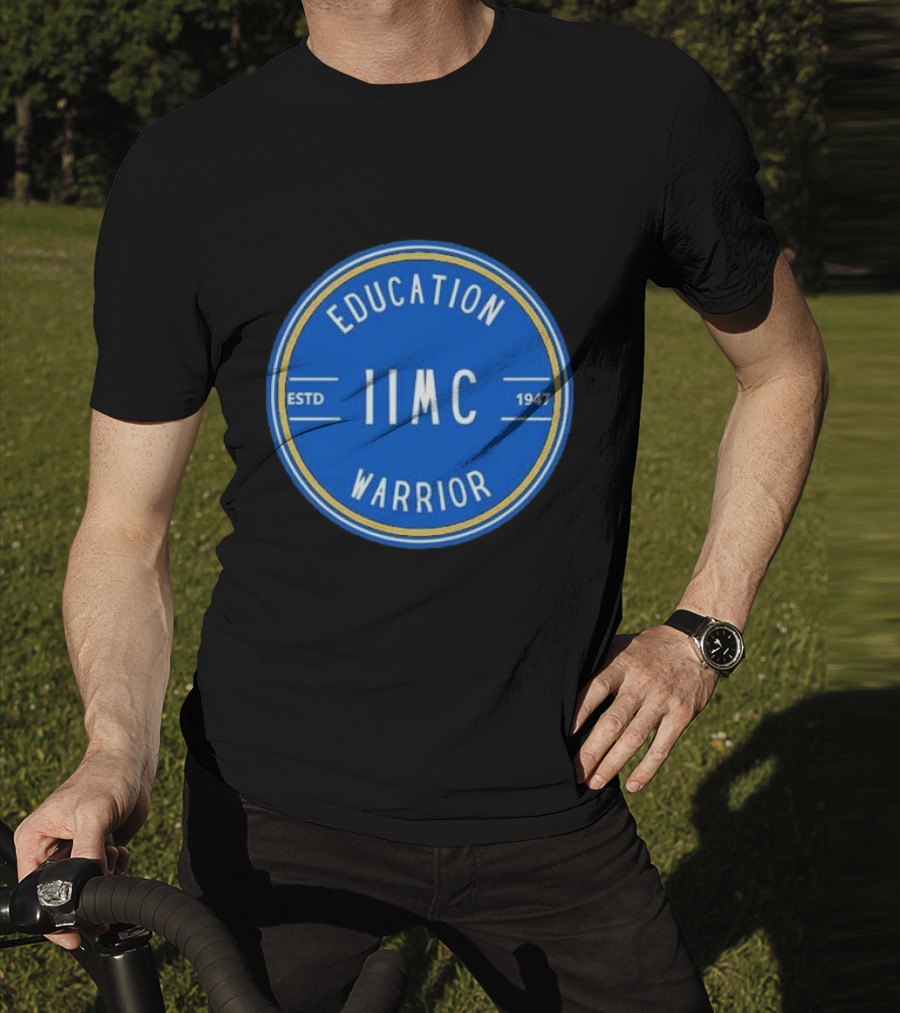 IIMC Education Warrior Estd 1947 Blue Emblem T-Shirt