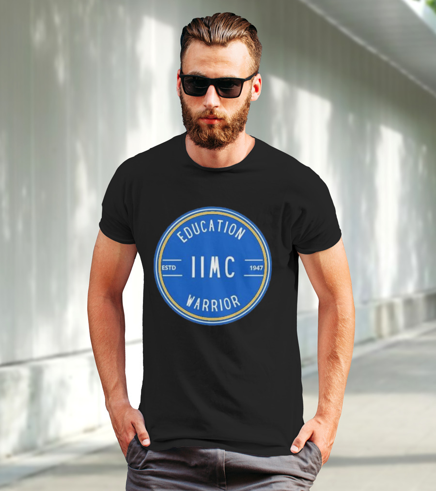 IIMC Education Warrior Estd 1947 Blue Emblem T-Shirt