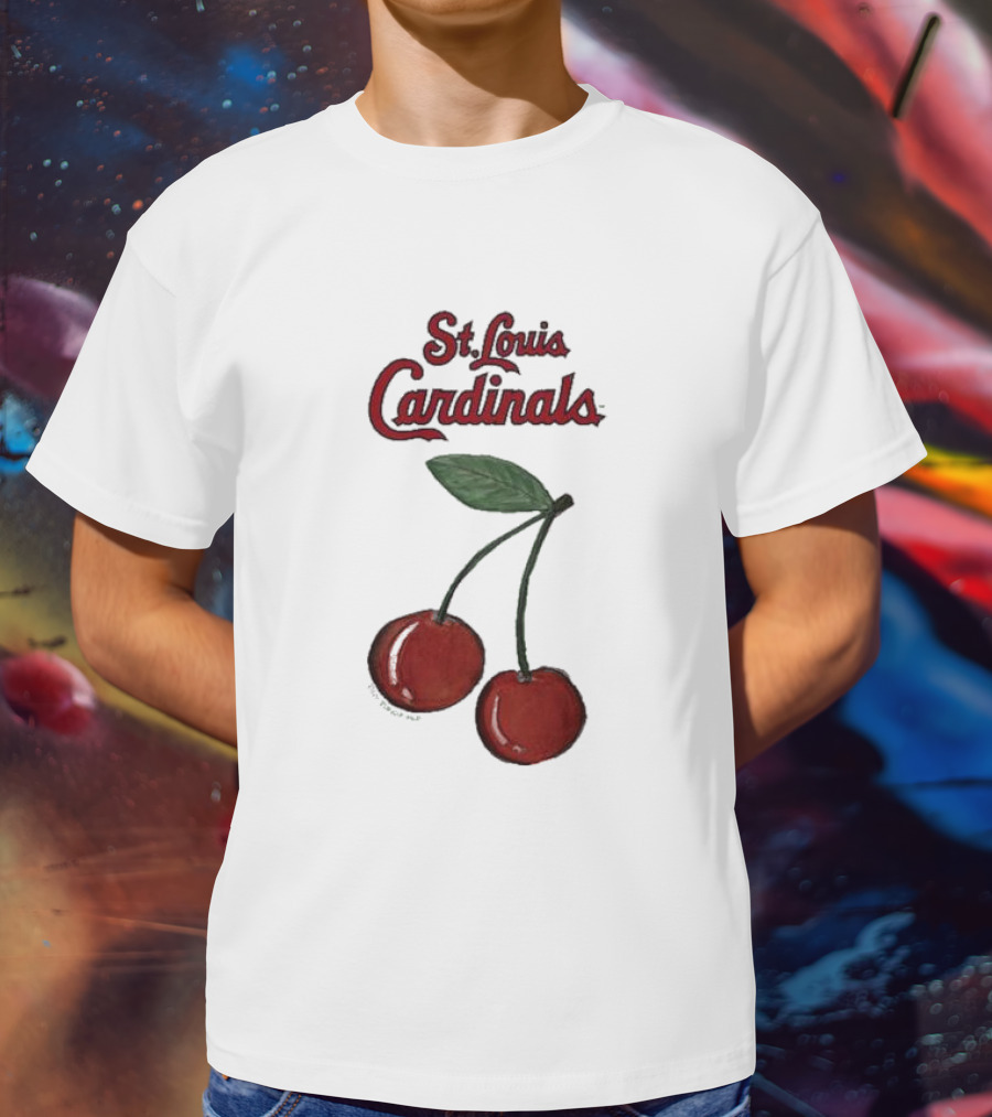 St. Louis Cardinals Cherries Baseball Team T-Shirt