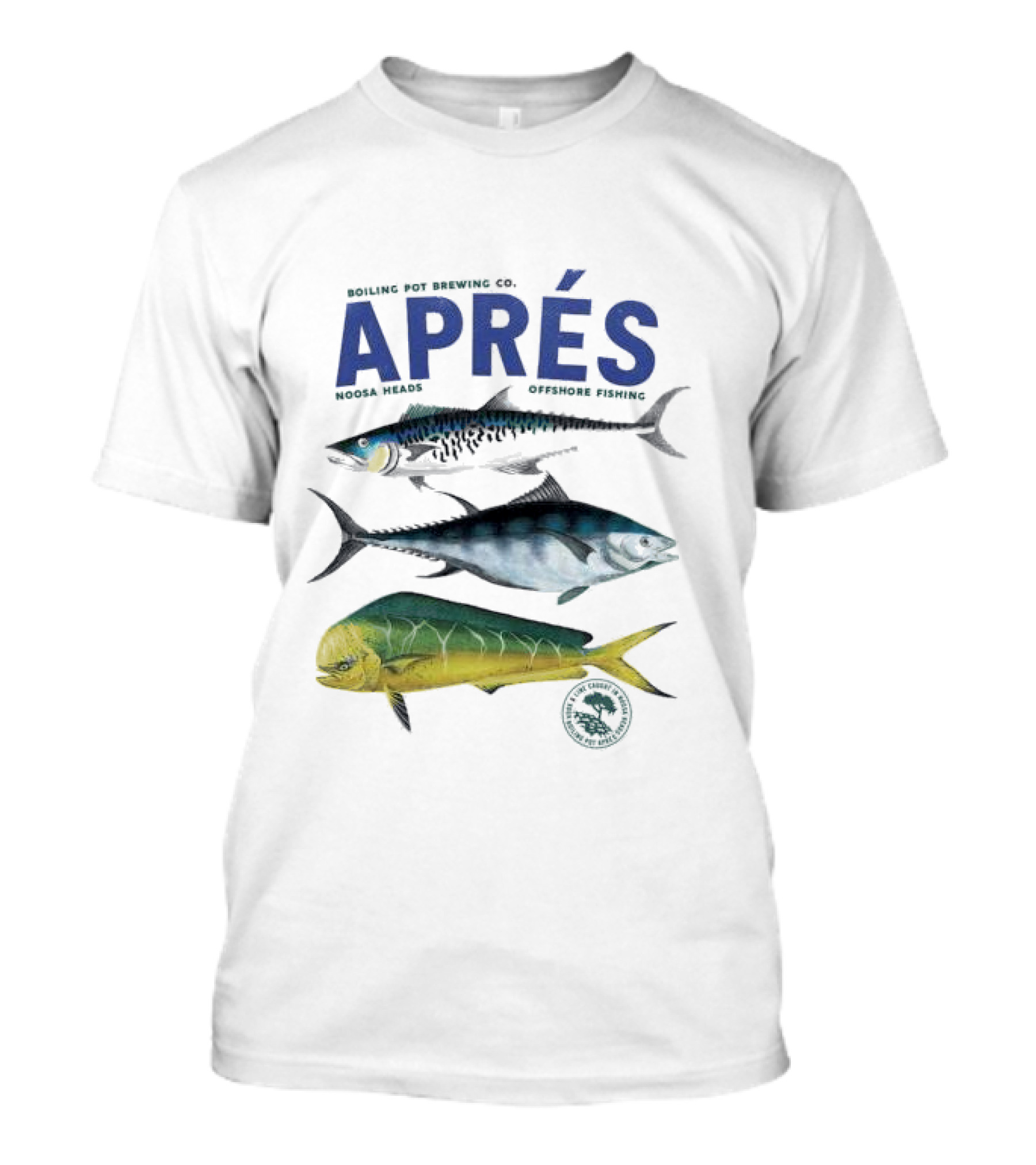 Boiling Pot Brewing Co Après Noosa Heads Offshore Fishing Fish T-Shirt