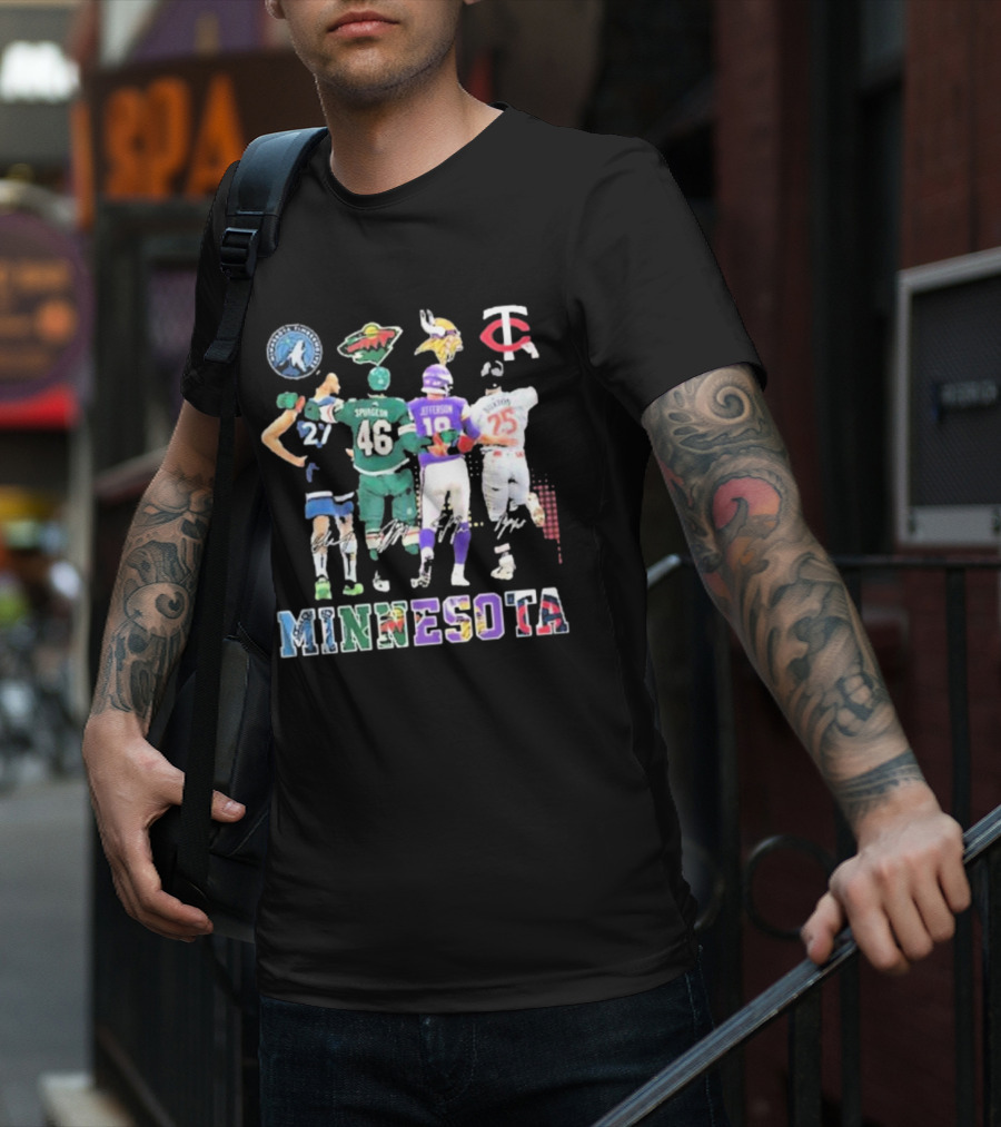 Minnesota Timberwolves Wild Vikings Twins Signature T-Shirt