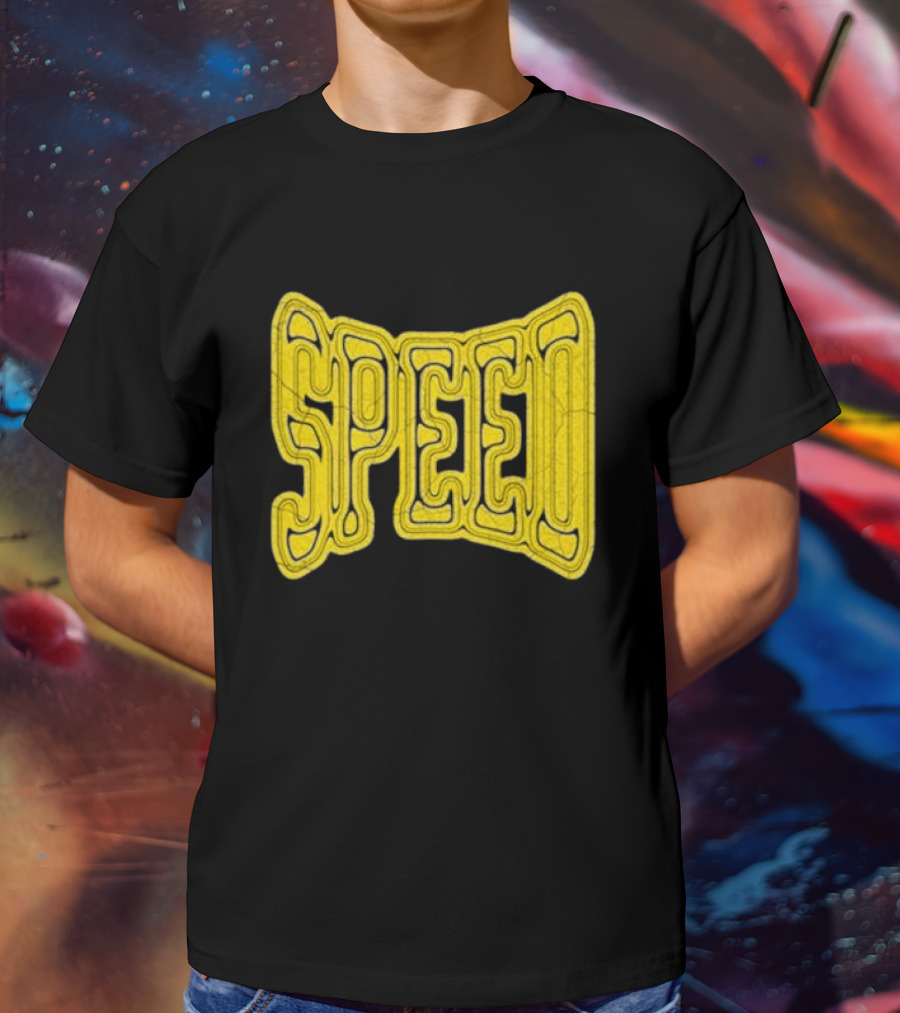 Ishowspeed Speed Gold Text Logo Bold Typography T-Shirt