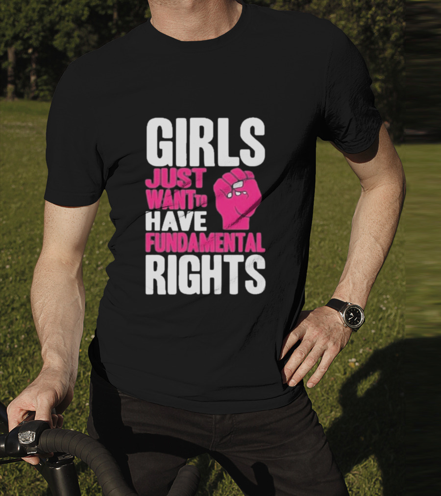 Cyndi Lauper Girls Just Want To Have Fundamental Rights Raised Fist Empowerment T-Shirt