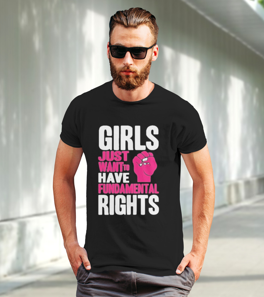 Cyndi Lauper Girls Just Want To Have Fundamental Rights Raised Fist Empowerment T-Shirt