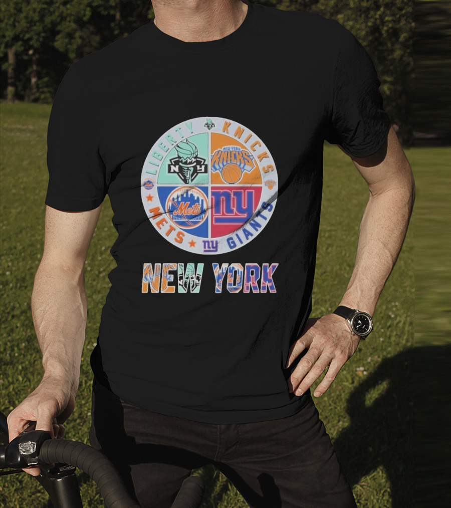 New York Liberty Knicks Mets Giants Yankees T-Shirt