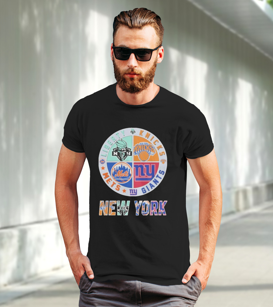 New York Liberty Knicks Mets Giants Yankees T-Shirt