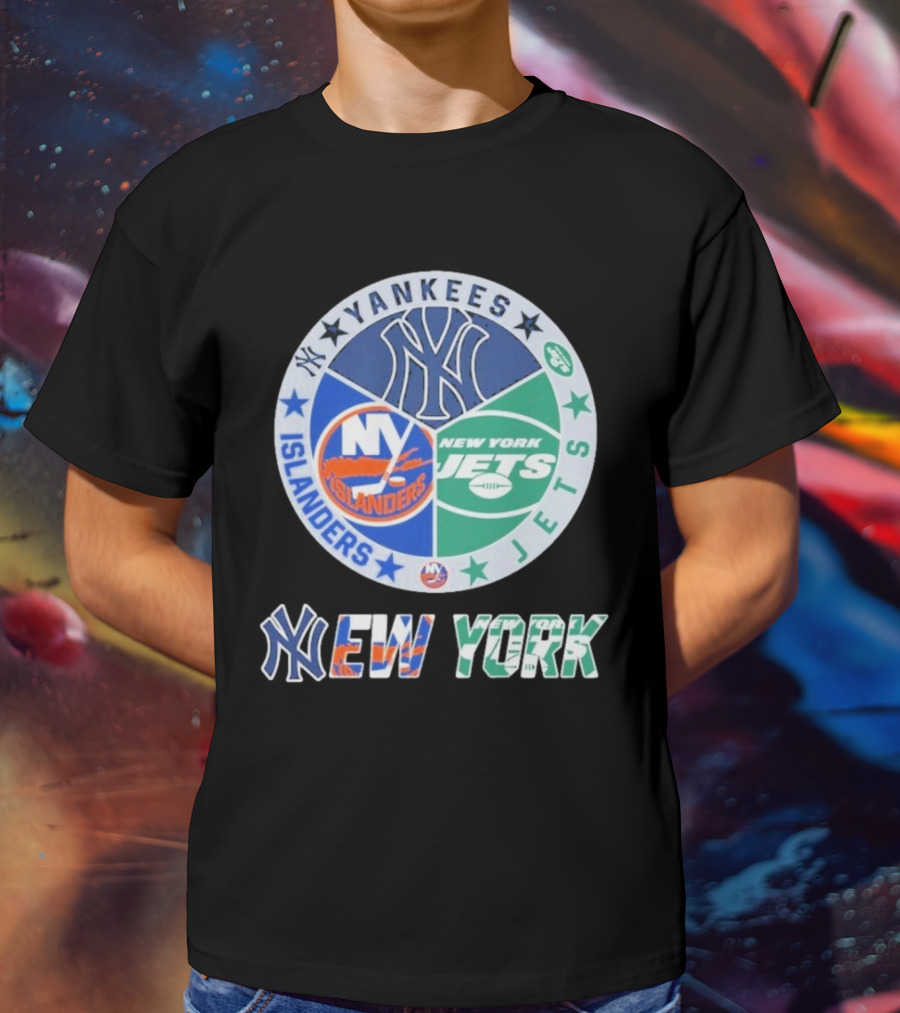 Yankees Islanders Jets New York Yankees X New York Jets X New York Islanders T-Shirt