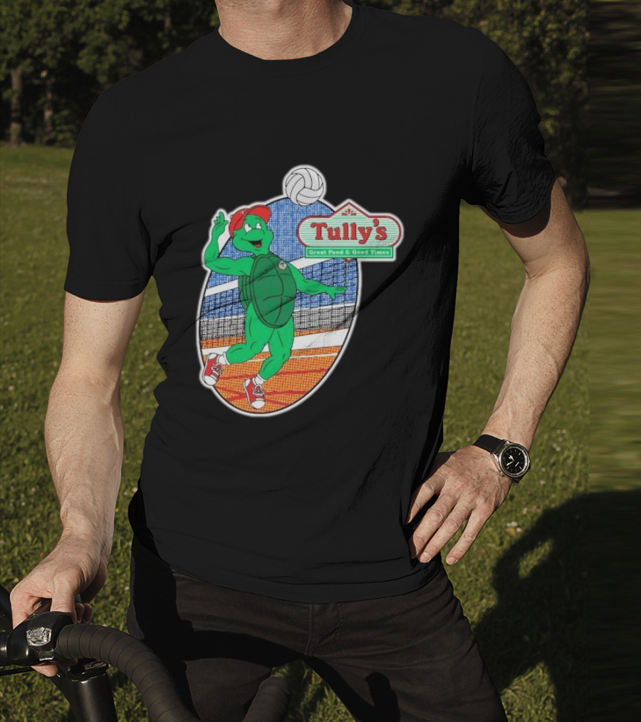 Tully’s Volleyball Great Food And Good Times Turtle Player T-Shirt